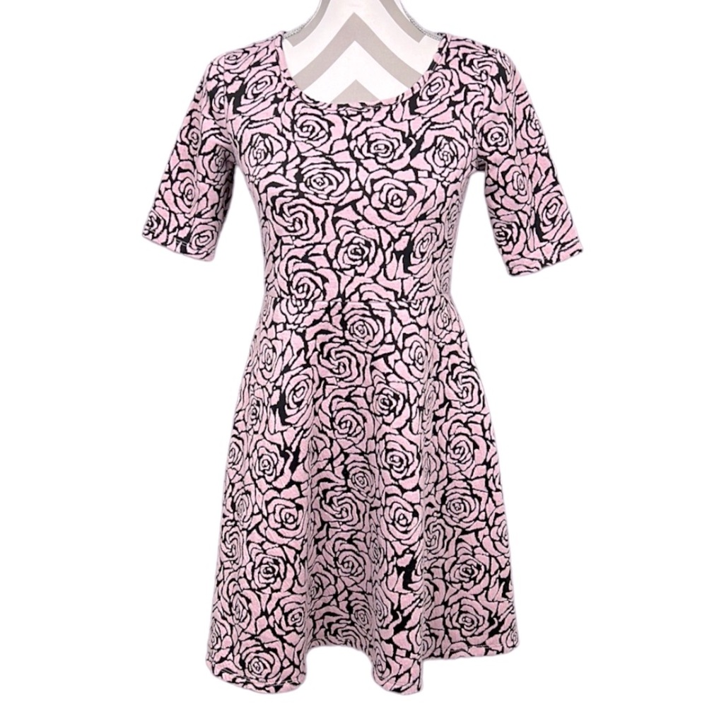 Xhilaration floral dress pink & black size XL 14/16